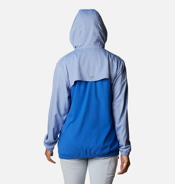 Columbia PFG Tamiami Hoodies Blue White For Women's NZ32780 New Zealand